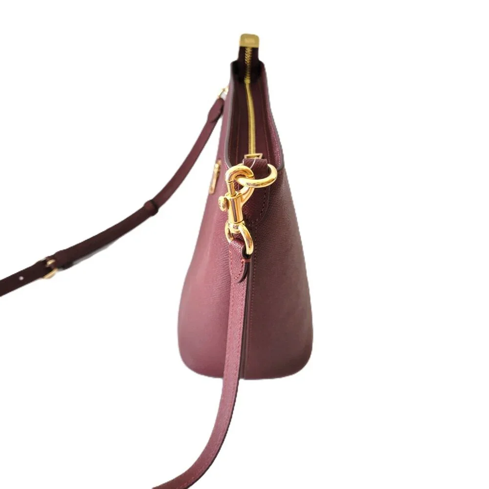 Coach CCL34 Crossgrain Leather Logan Duffle Bag Crossbody handbag Dark Wine - Picture 5 of 7